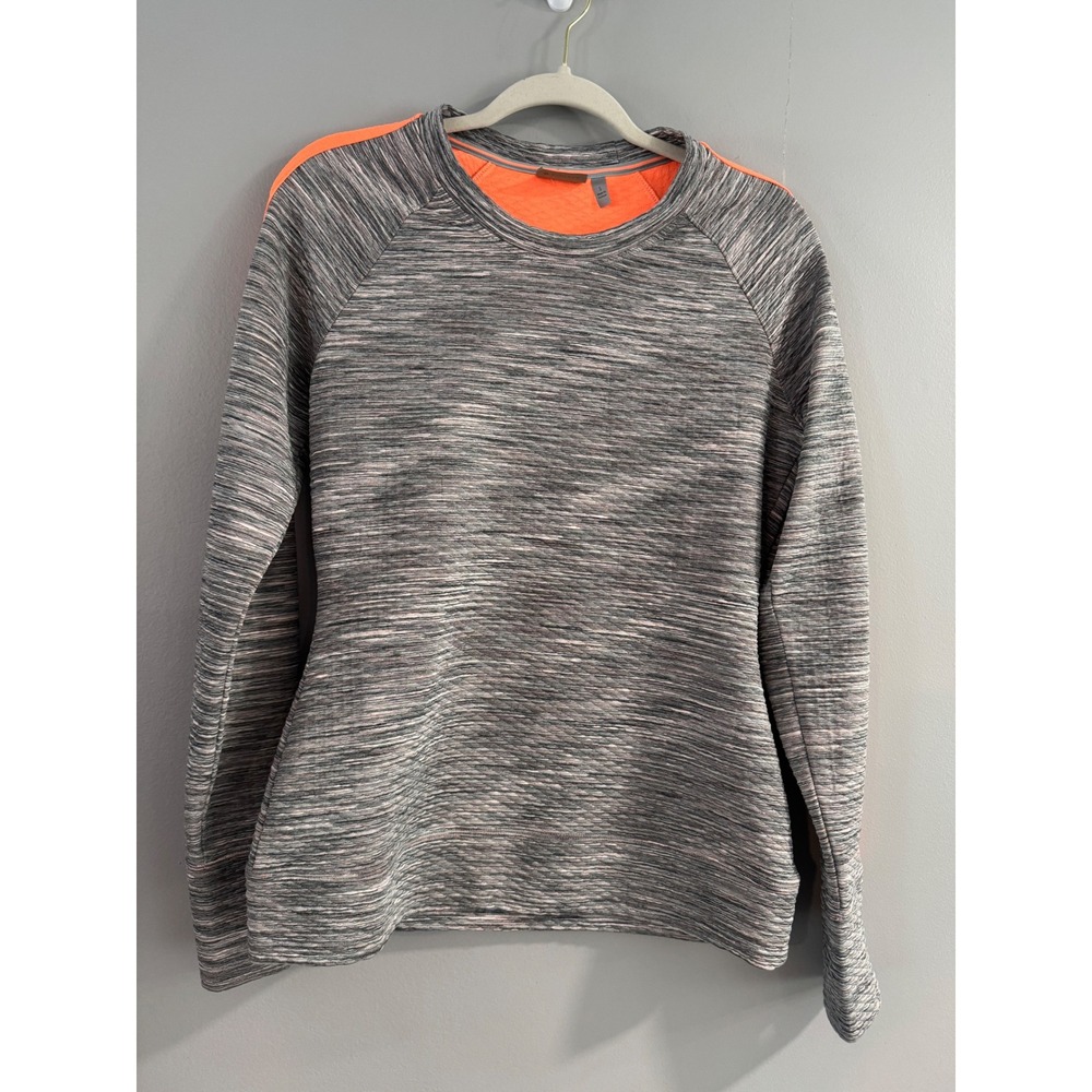 Athleta Women's Long Sleeve‎ Pullover Top Gray Orange Athletic Size S